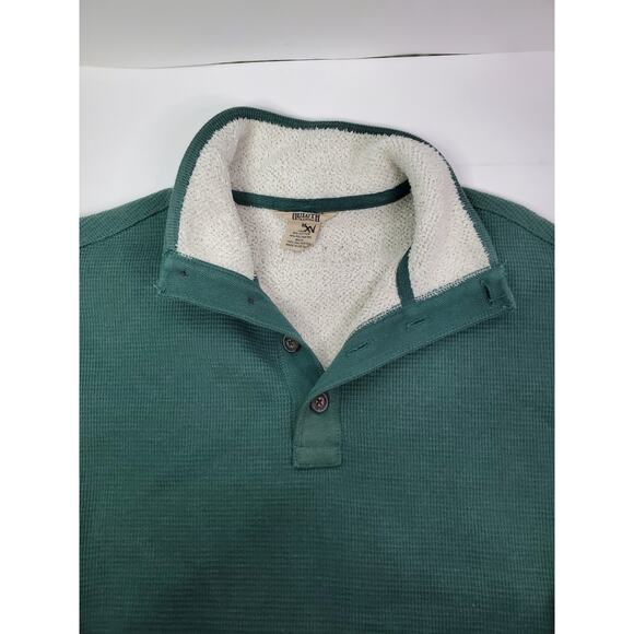 Duluth Trading Men's Burly Thermal Sherpa-Lined Mock Shirt Waffle Knit Pullover - Picture 3 of 12